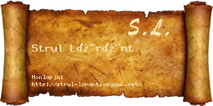 Strul Lóránt névjegykártya